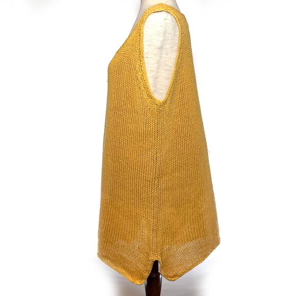 Eddie Bauer Yellow Sleeveless Sweater Vest Tunic Women's L - Picture 3 of 7